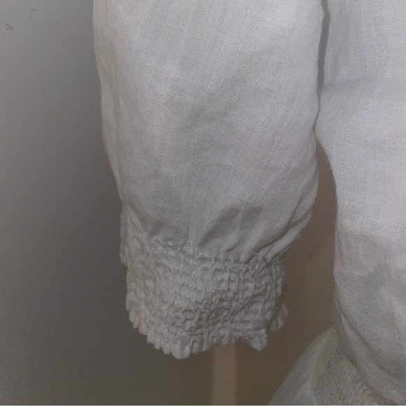 Les Coyotes de Paris dress lace trim ramie cotton white girls size 18 womens XS - Picture 4 of 9